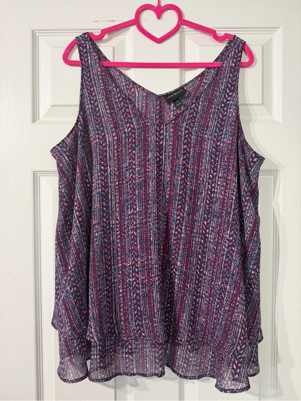 Lane Bryant Purple Patterned Sleeveless Camisole Size 16